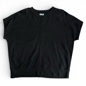 Pact Sweatshirt Women’s Short Sleeve Sweatshirt Large Black Organic Cotton Boxy